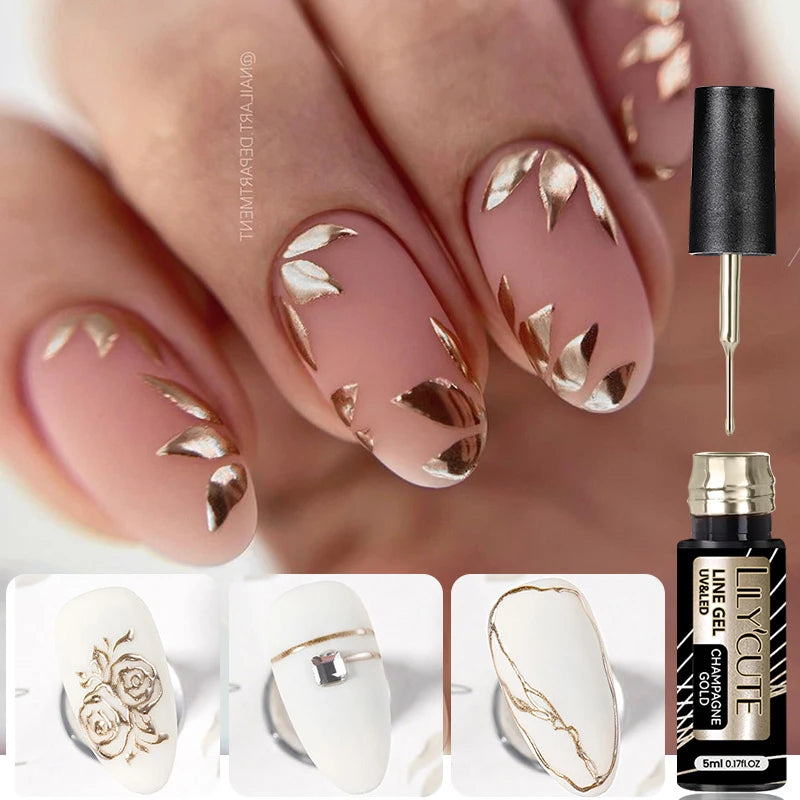 LILYCUTE 5ml Reflective Glitter Nail Liner Gel - Sparkle Art Polish