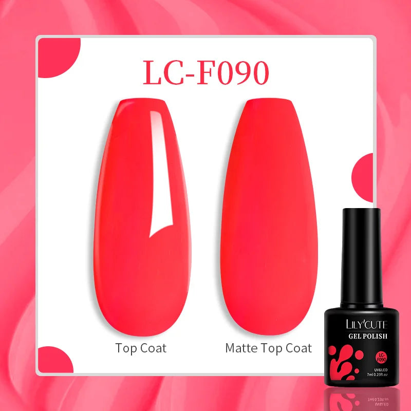 LILYCUTE 7ml UV LED Gel Nail Polish with 129 Color Options