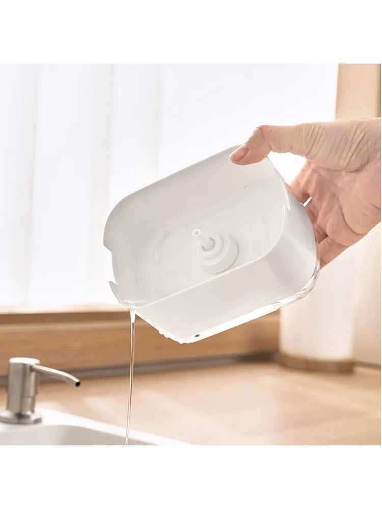 Press Soap Dispenser with Sponge Holder for Kitchen and Bathroom
