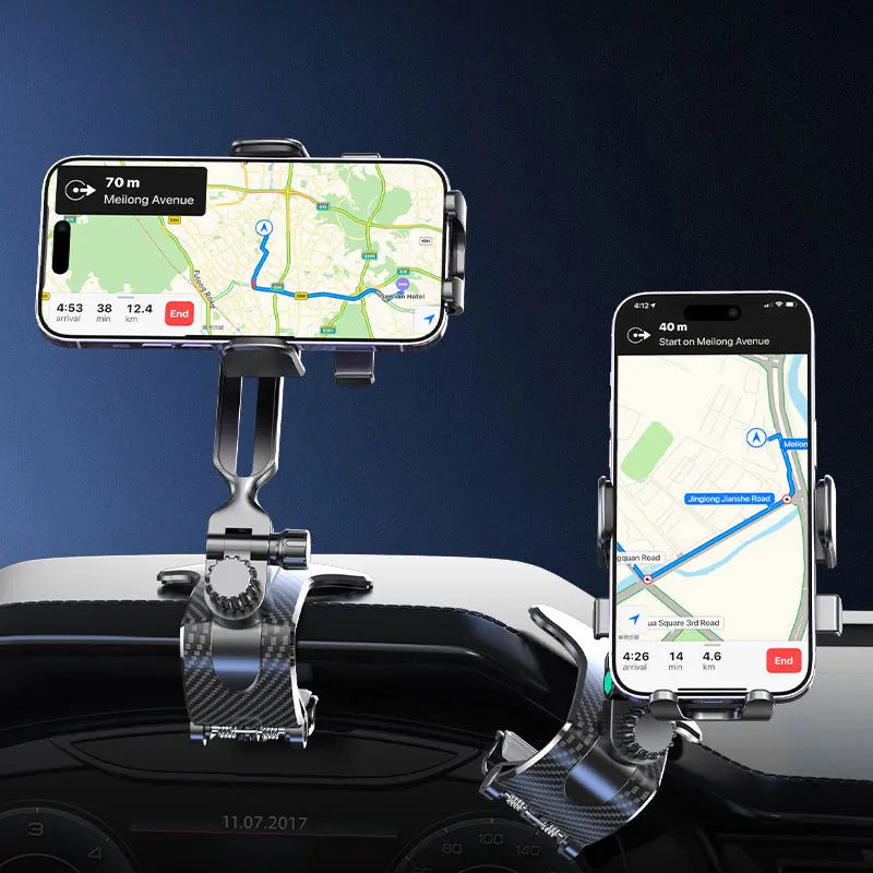 Gravity Car Dashboard Phone Holder with Crocodile Clip Mount
