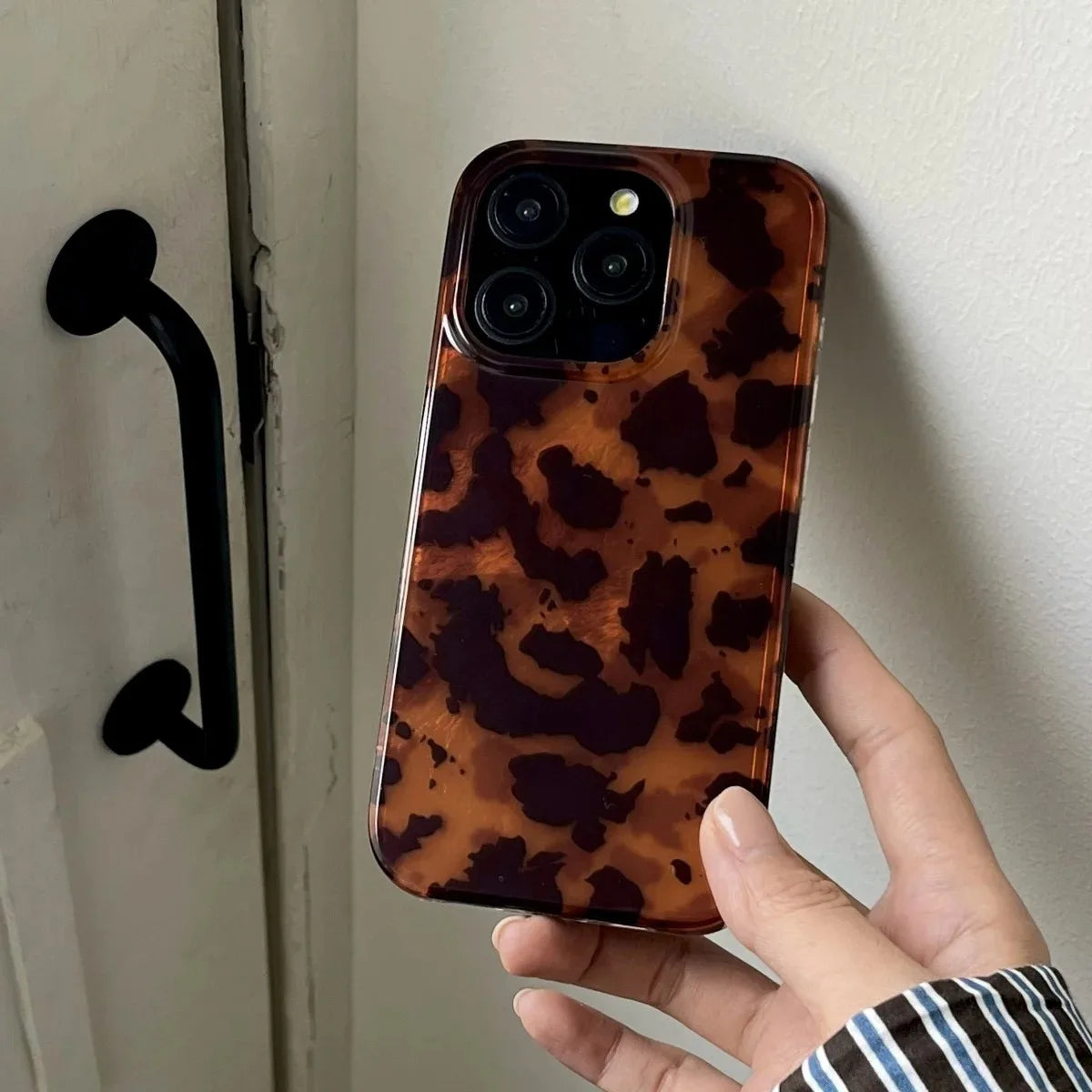 Retro Amber Leopard Print iPhone Case