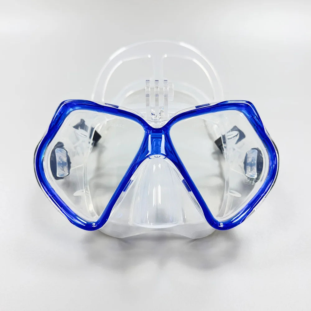 Tempered Glass Diving Mask with Dry Snorkel Tube & Camera Mount