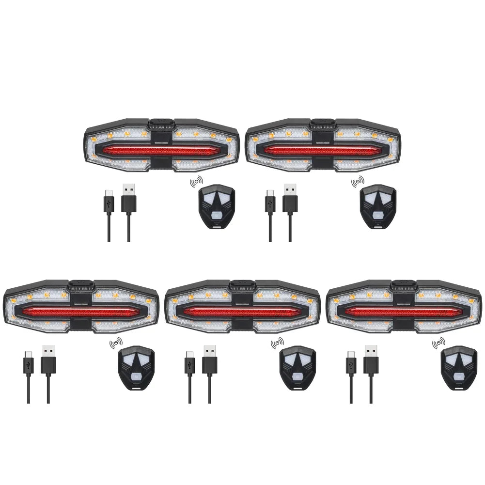 Rechargeable Bike Tail Light with Turn Signals & Wireless Remote