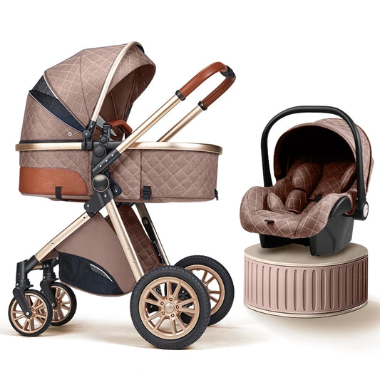 3-in-1 Foldable High Landscape Baby Stroller