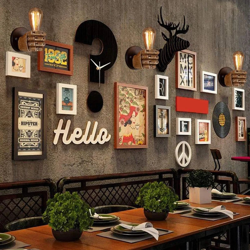 Retro Resin Fist Wall Sconce for Indoor Decor