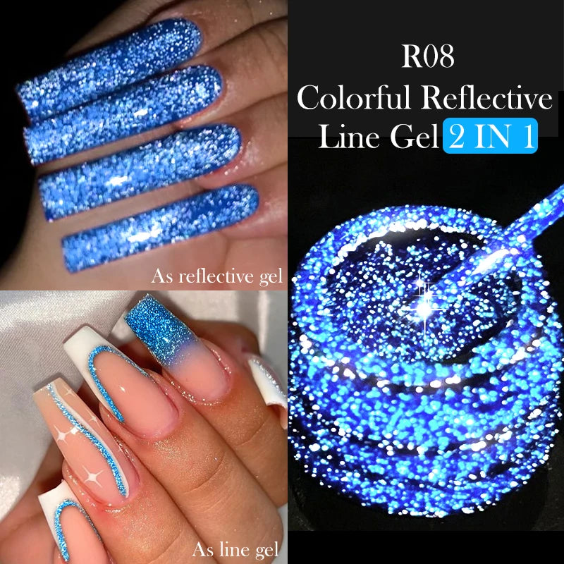 LILYCUTE 5ml Reflective Glitter Nail Liner Gel - Sparkle Art Polish