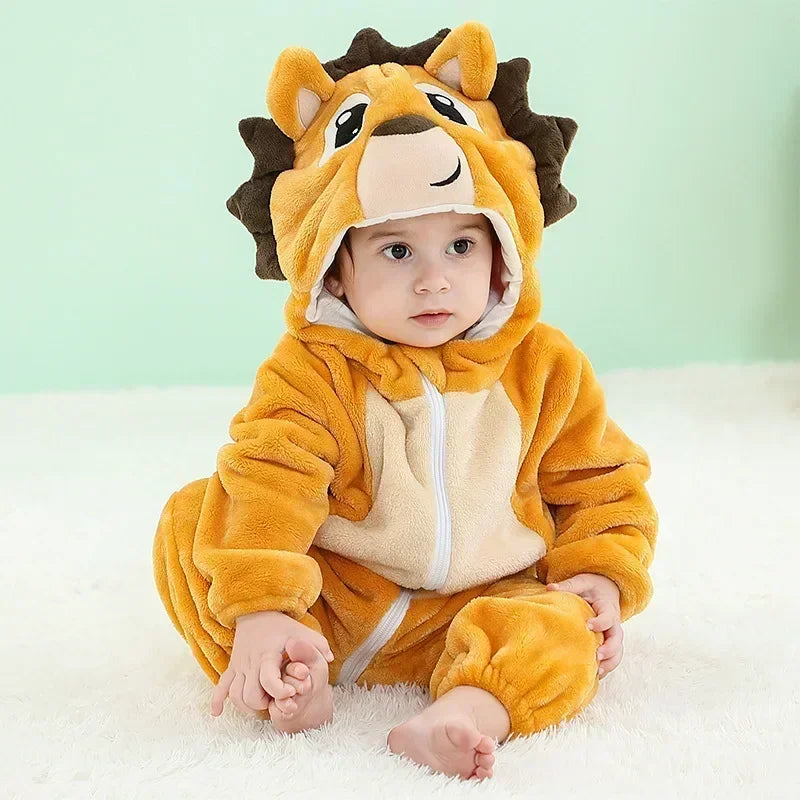 Baby Winter Lion Animal Hooded Romper