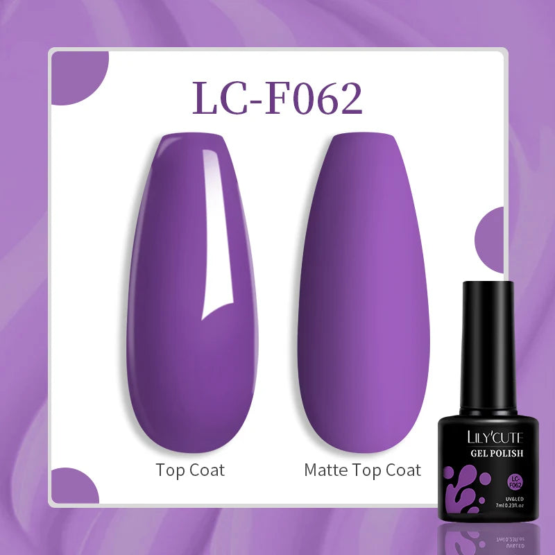 LILYCUTE 7ml UV LED Gel Nail Polish with 129 Color Options