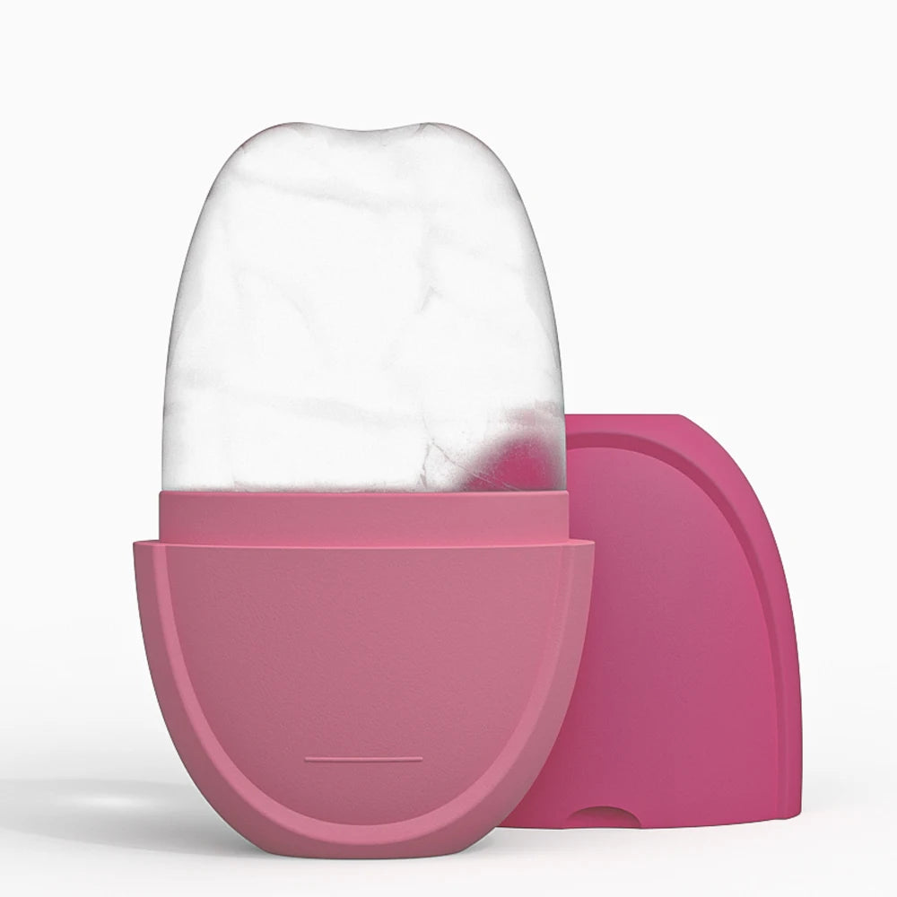 Facial Ice Roller and Gua Sha Cube - Cooling Skin Care Tool
