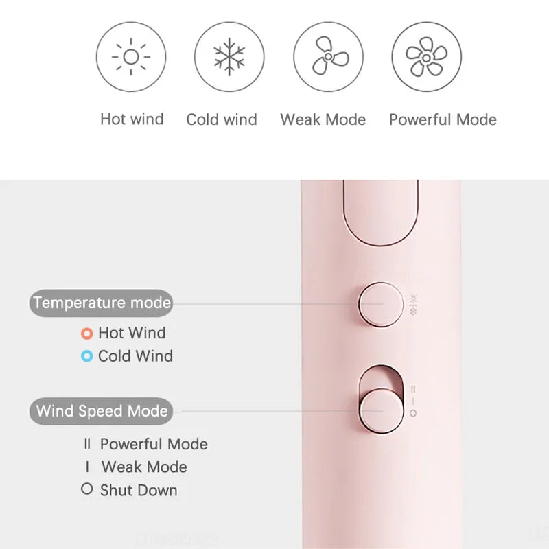 XIAOMI MIJIA H101 Foldable Hair Dryer - 1600W Ionic Blow Dryer