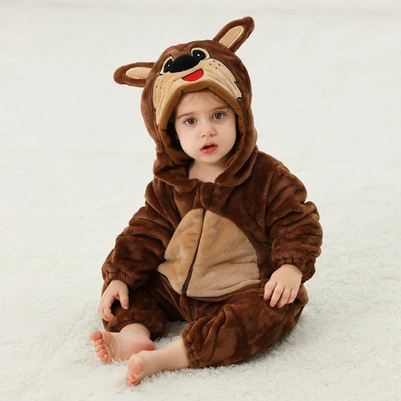 Baby Winter Lion Animal Hooded Romper