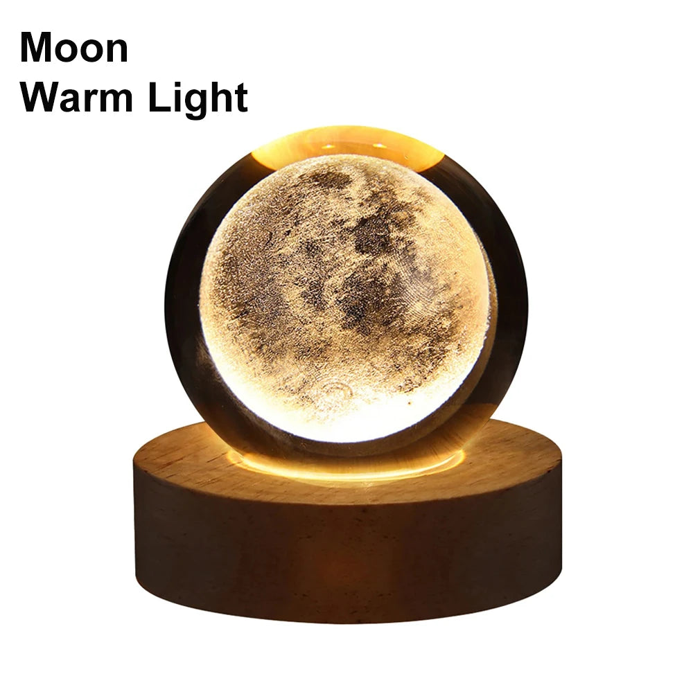 6cm RGB Cosmos Crystal Ball Night Light with USB Plug
