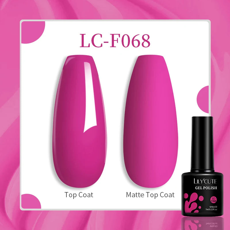 LILYCUTE 7ml UV LED Gel Nail Polish with 129 Color Options