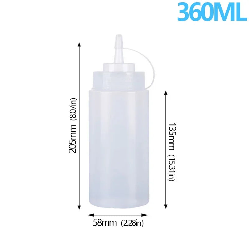 Large Squeeze Condiment Bottle with Nozzle for Sauces and Oils