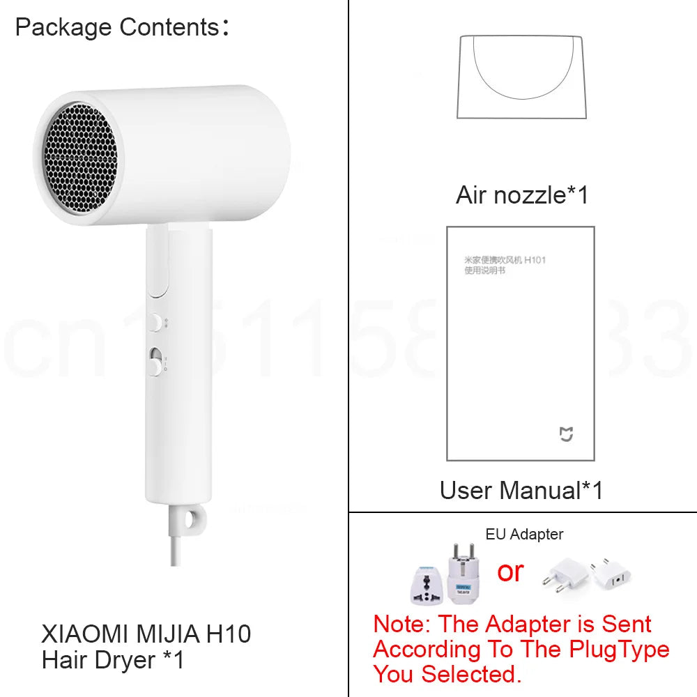 XIAOMI MIJIA H101 Foldable Hair Dryer - 1600W Ionic Blow Dryer