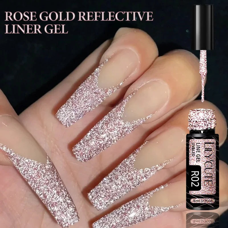 LILYCUTE 5ml Reflective Glitter Nail Liner Gel - Sparkle Art Polish