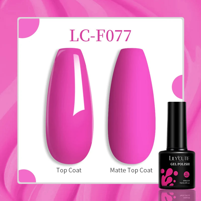 LILYCUTE 7ml UV LED Gel Nail Polish with 129 Color Options