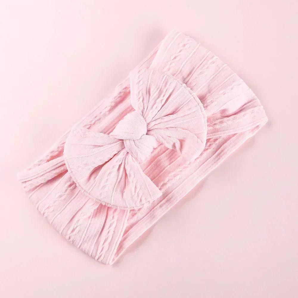 Elastic Jacquard Bow Headband for Newborn Baby Girls