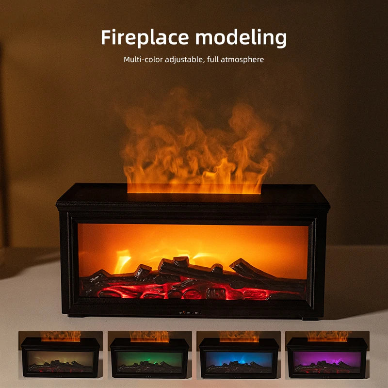Mini Flame Aroma Diffuser - 7-Color Fireplace Humidifier