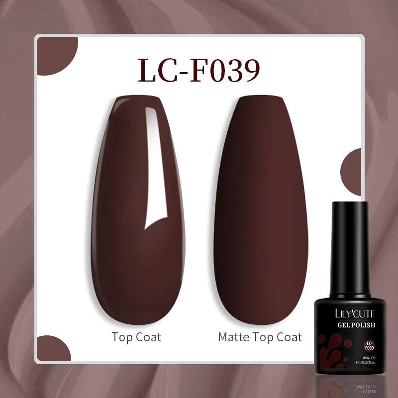 LILYCUTE 7ml UV LED Gel Nail Polish with 129 Color Options