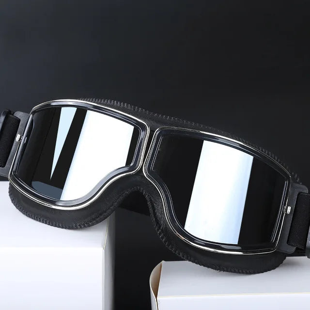 Retro Windproof Motorcycle Glasses - Folding Helmet Sunglasses