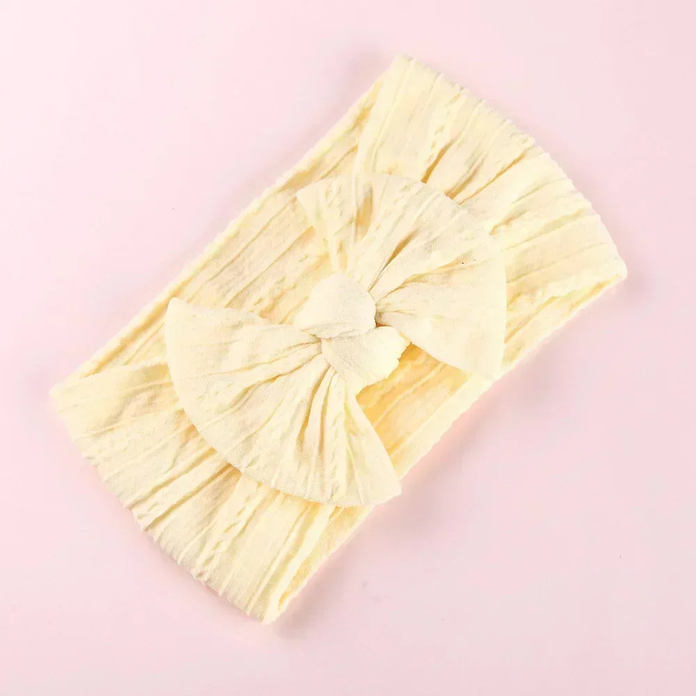 Elastic Jacquard Bow Headband for Newborn Baby Girls