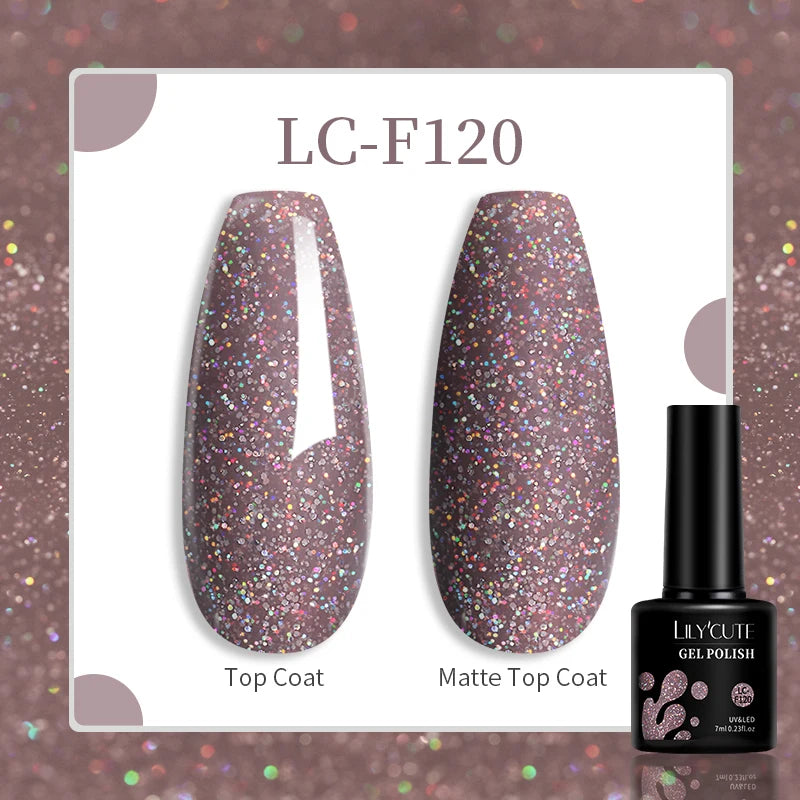 LILYCUTE 7ml UV LED Gel Nail Polish with 129 Color Options