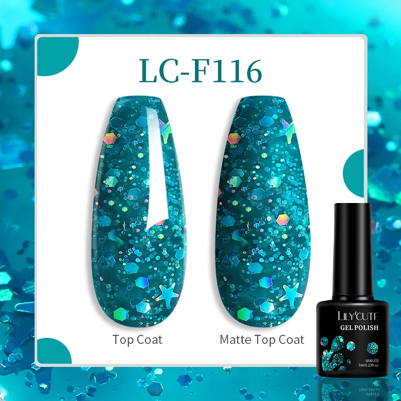 LILYCUTE 7ml UV LED Gel Nail Polish with 129 Color Options