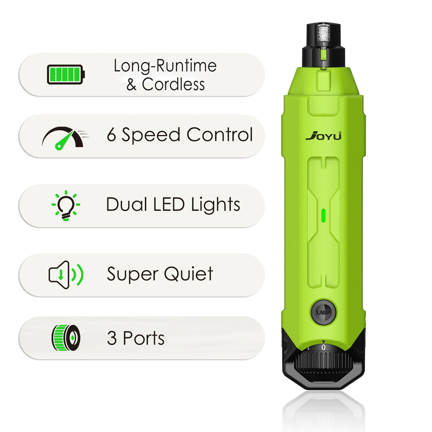 6-Speed Rechargeable Dog Nail Grinder for Quiet Paw Grooming