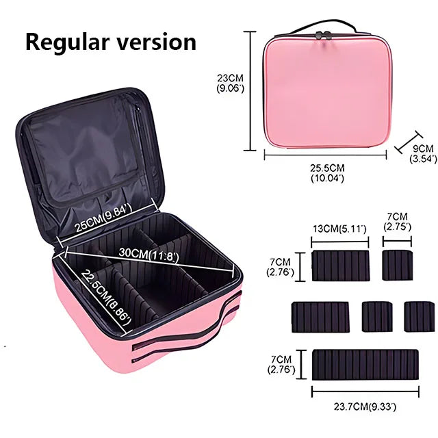 Waterproof Travel Makeup Case - Professional Cosmetic Organizer Bag