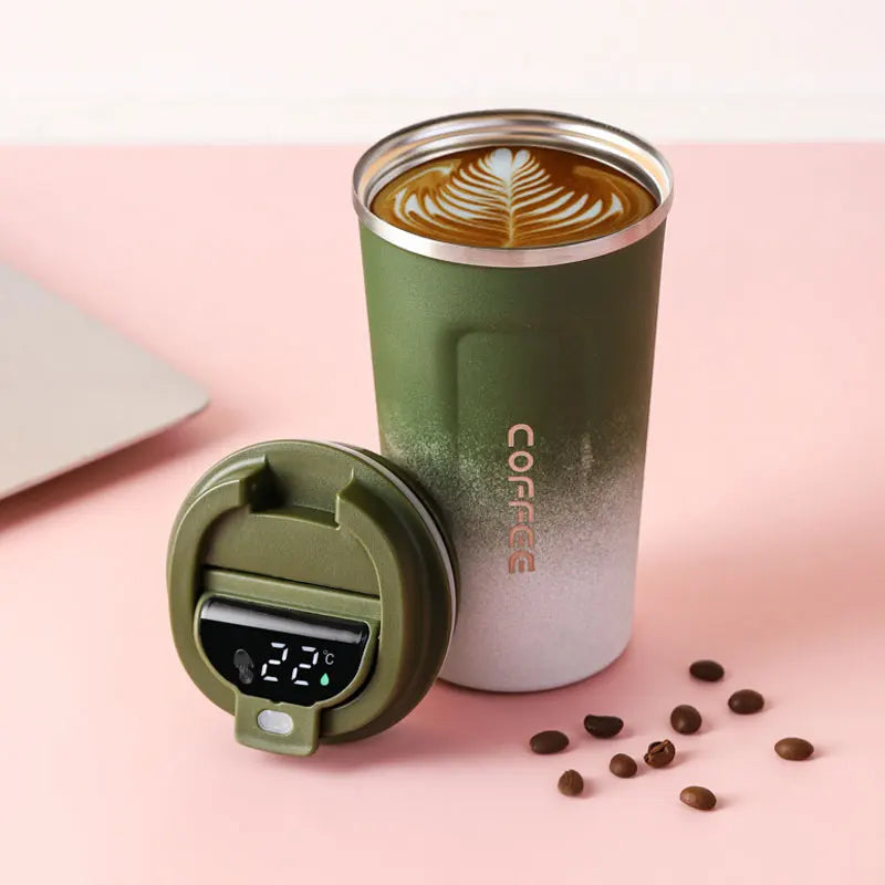 Smart Stainless Steel Travel Tumbler with Temperature Display and Vacuum Insulation