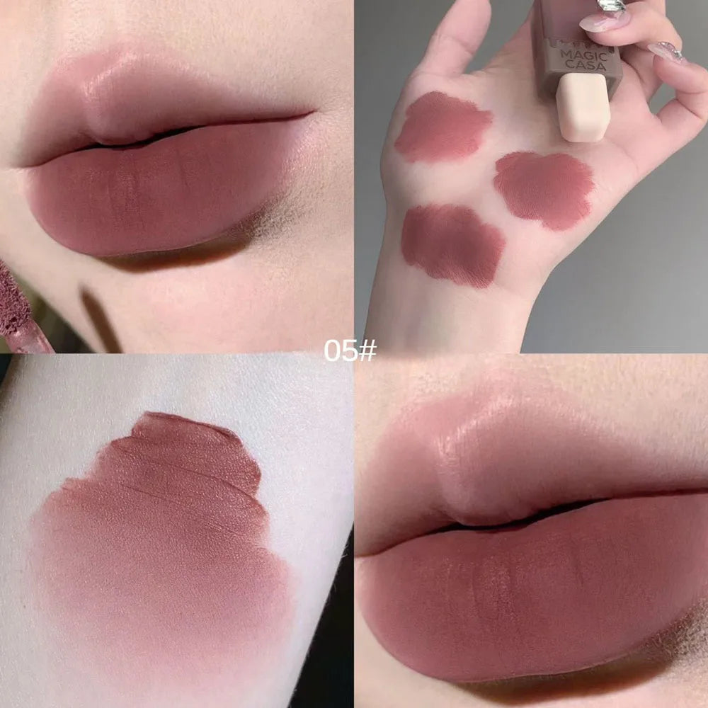 Chocolate Ice Cream Velvet Matte Lip Glaze with Waterproof Long-Wear Finish
