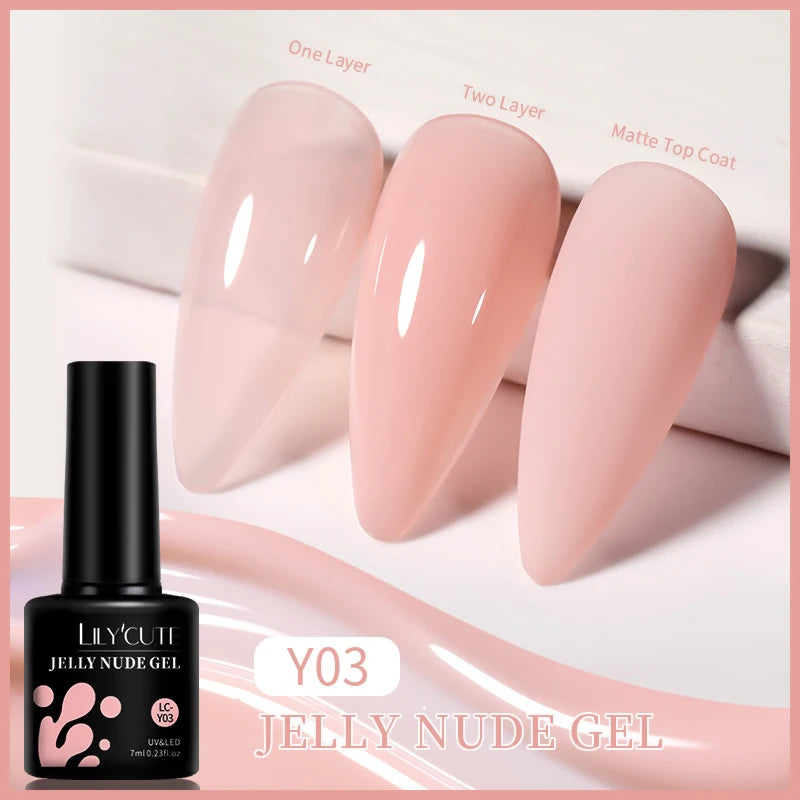 LILYCUTE 7ml UV LED Gel Nail Polish with 129 Color Options