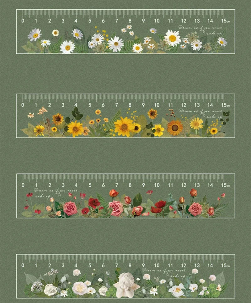 15cm Daisy Rose Ruler - Flower Measuring Drawing Tool