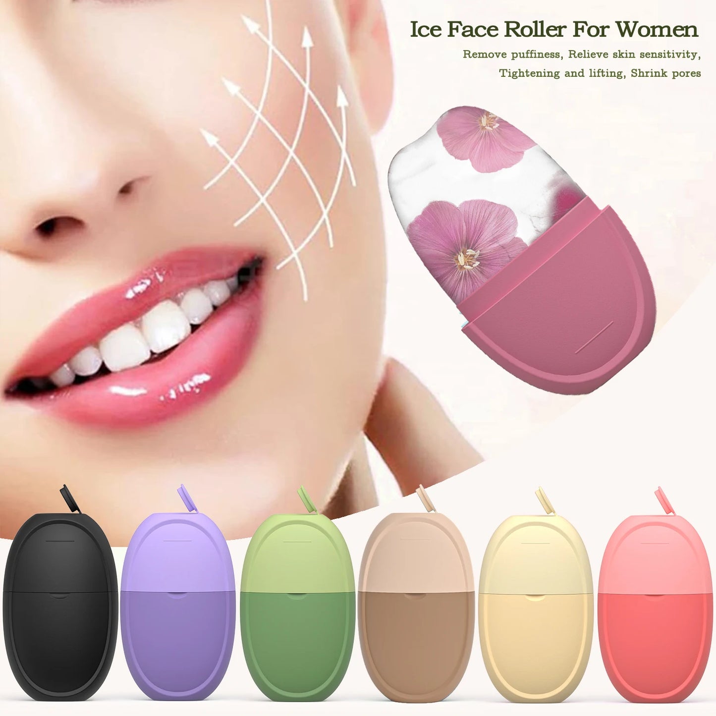Facial Ice Roller and Gua Sha Cube - Cooling Skin Care Tool