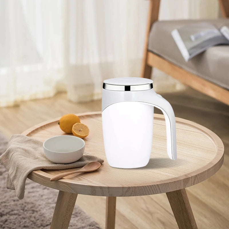 Rechargeable Self-Stirring Coffee Mug with Stainless Steel Mixer