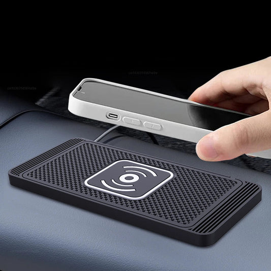 15W Type-C Car Wireless Charger Pad & Stand for iPhone and Samsung