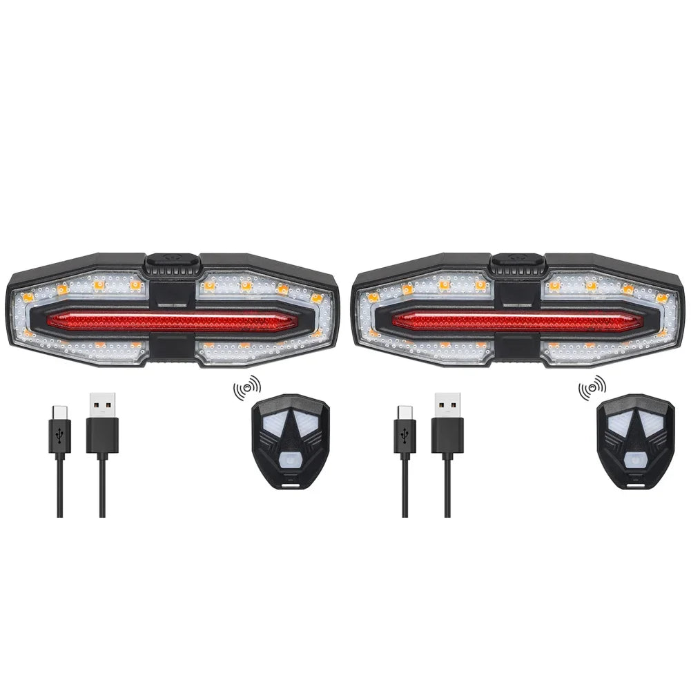 Rechargeable Bike Tail Light with Turn Signals & Wireless Remote