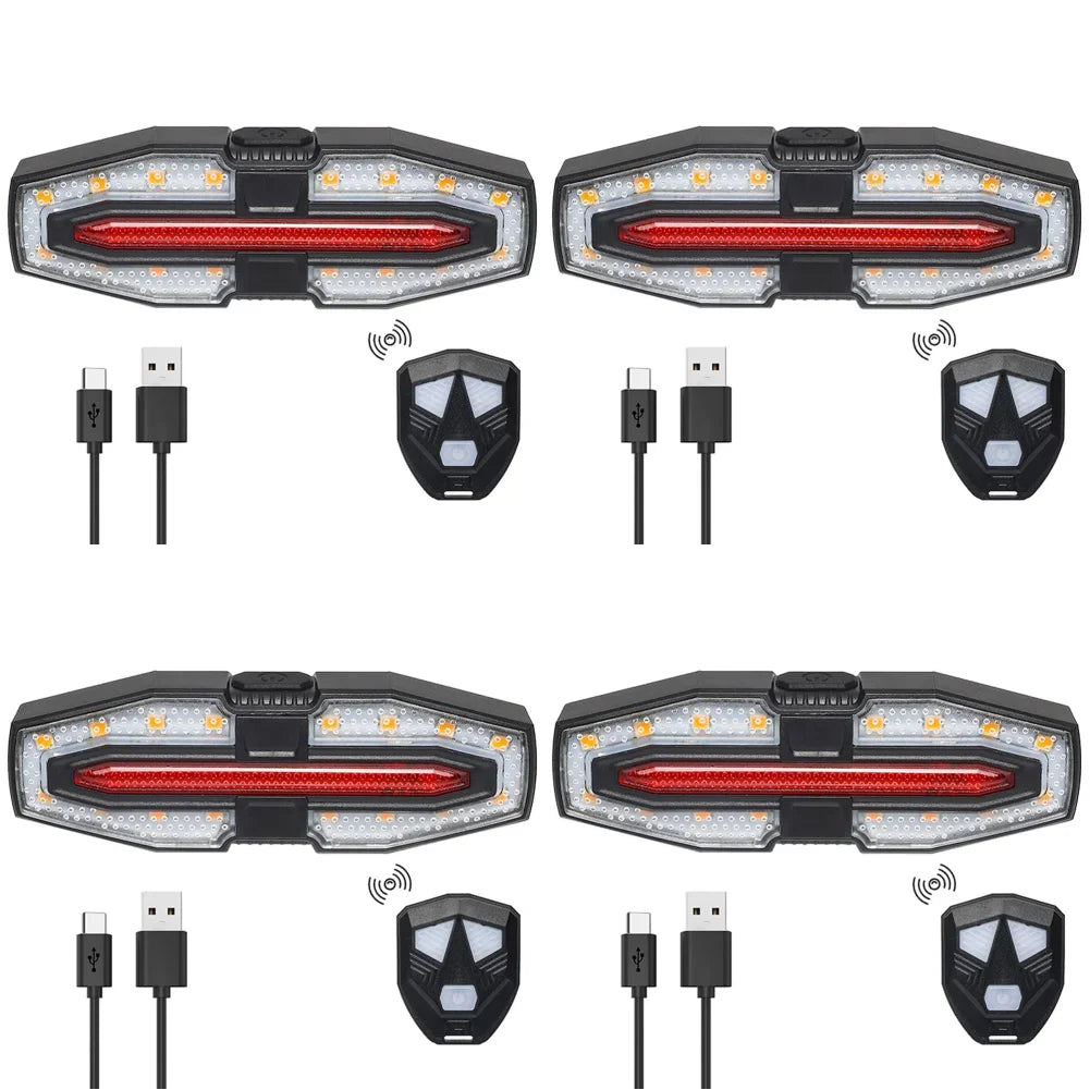 Rechargeable Bike Tail Light with Turn Signals & Wireless Remote