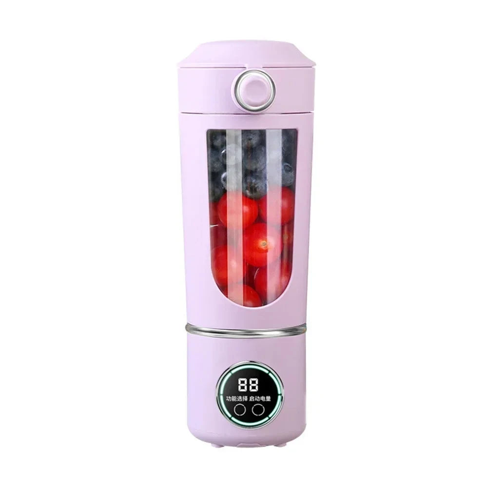 700ml Stainless Steel Portable Blender - 12-Blade USB Smoothie Maker