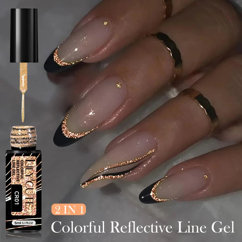 LILYCUTE 5ml Reflective Glitter Nail Liner Gel - Sparkle Art Polish
