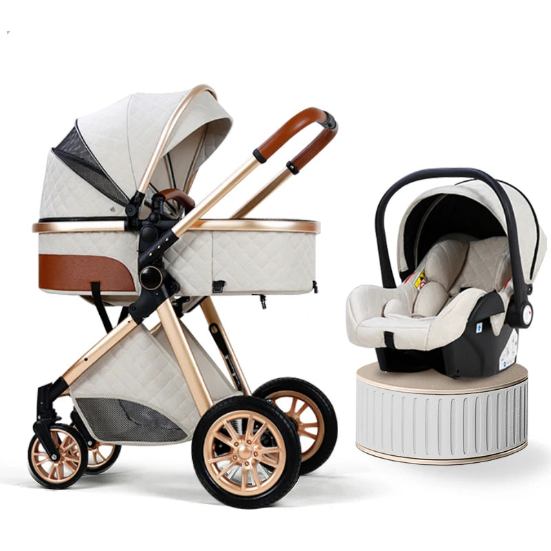 3-in-1 Foldable High Landscape Baby Stroller