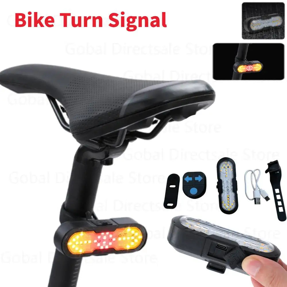 Rechargeable Bike Tail Light with Turn Signals & Wireless Remote