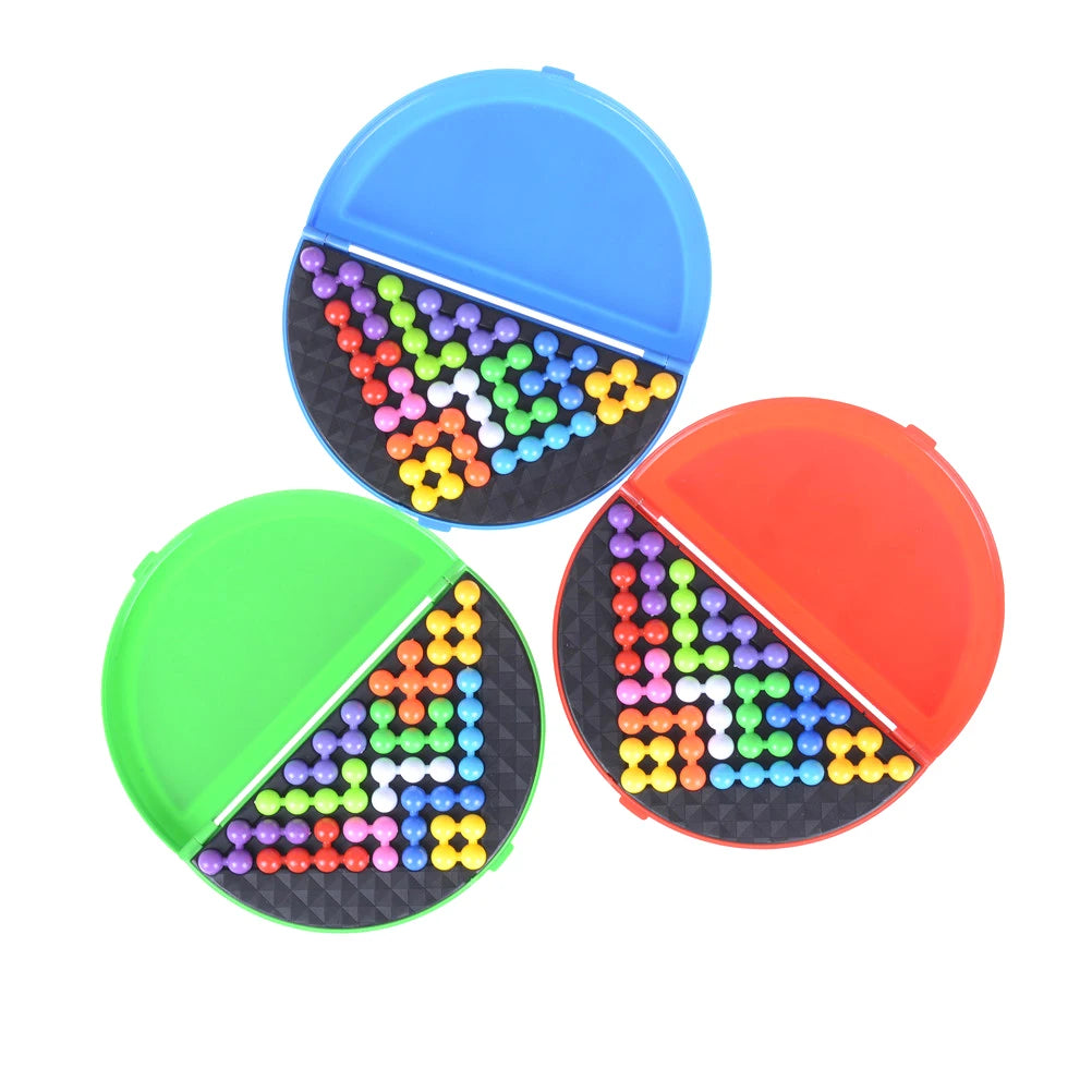 3D IQ Pyramid Puzzle Board Game - Pearl Bead Logic Toy