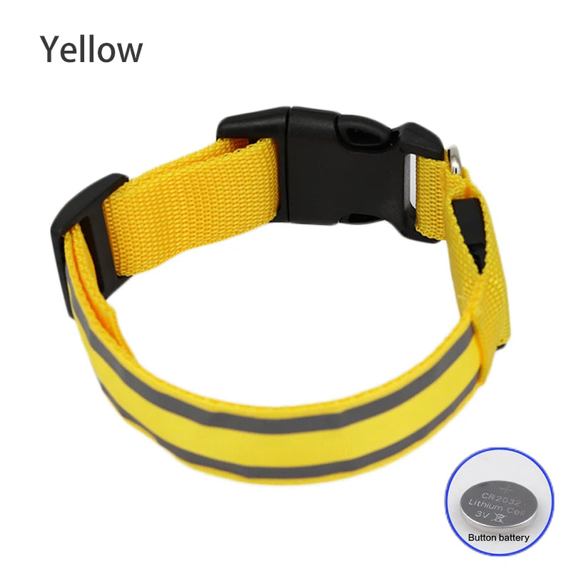Rechargeable LED Reflective Dog Collar Light for Night Safety