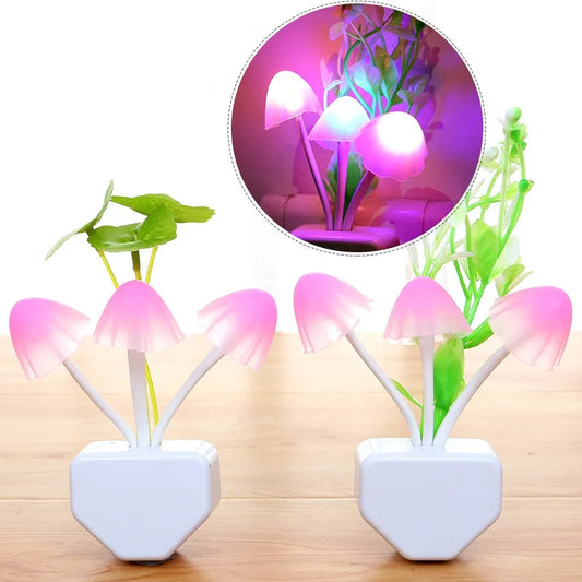 LED Mushroom Plug-In Night Light for Bedroom and Hallway Decor