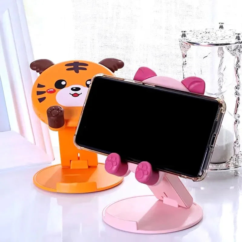 Cute Foldable Phone and Tablet Desktop Holder with Adjustable Lift Bracket