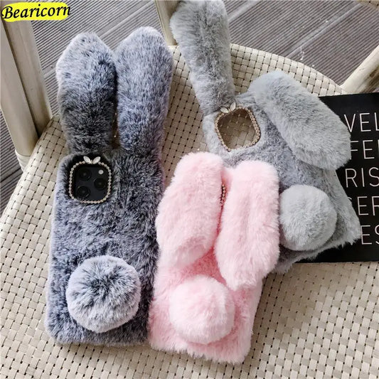 Furry Rabbit Plush iPhone Case