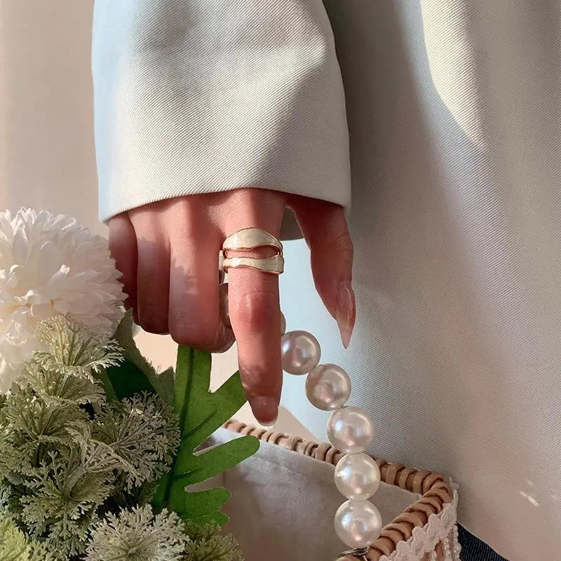 Retro Gold Adjustable Irregular Open Ring