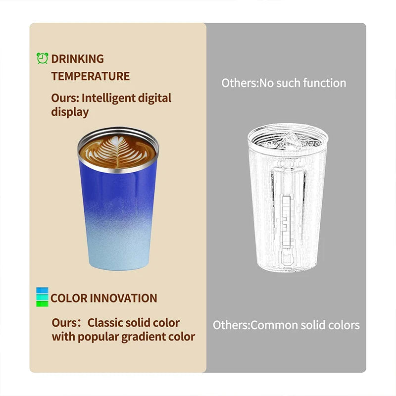 Smart Stainless Steel Travel Tumbler with Temperature Display and Vacuum Insulation